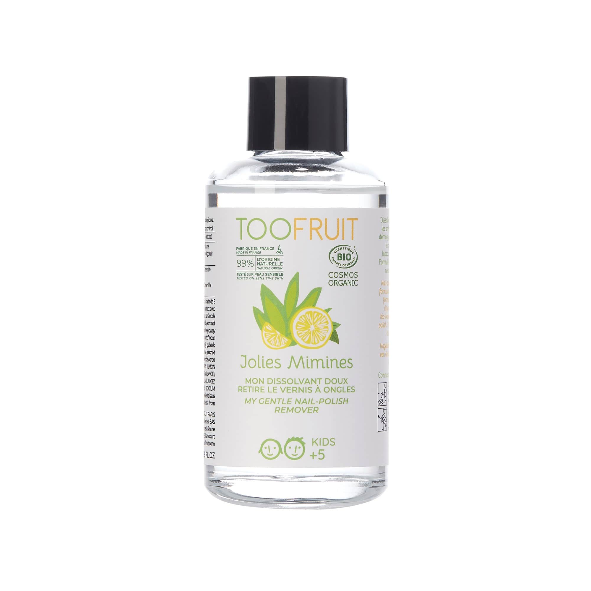 Ekologiczny zmywacz do paznokci dla dzieci CYTRYNA - ALOES 100ml toofruit